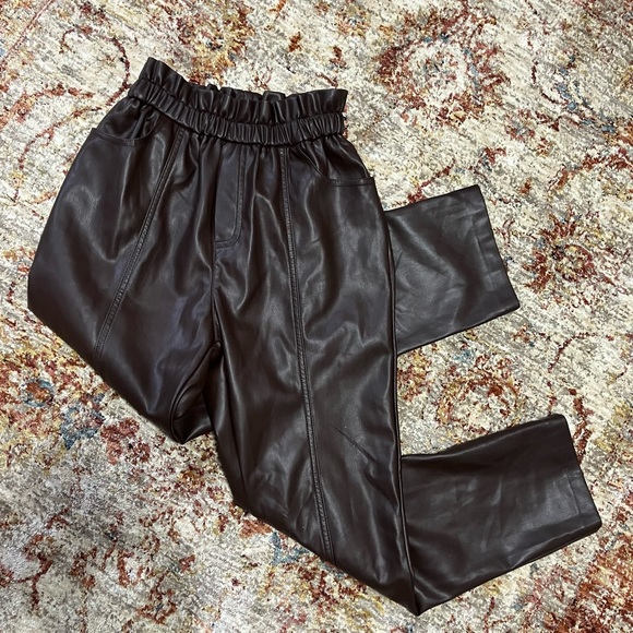 Elan Vegan Leather Mocha Pants - Picture 8 of 8